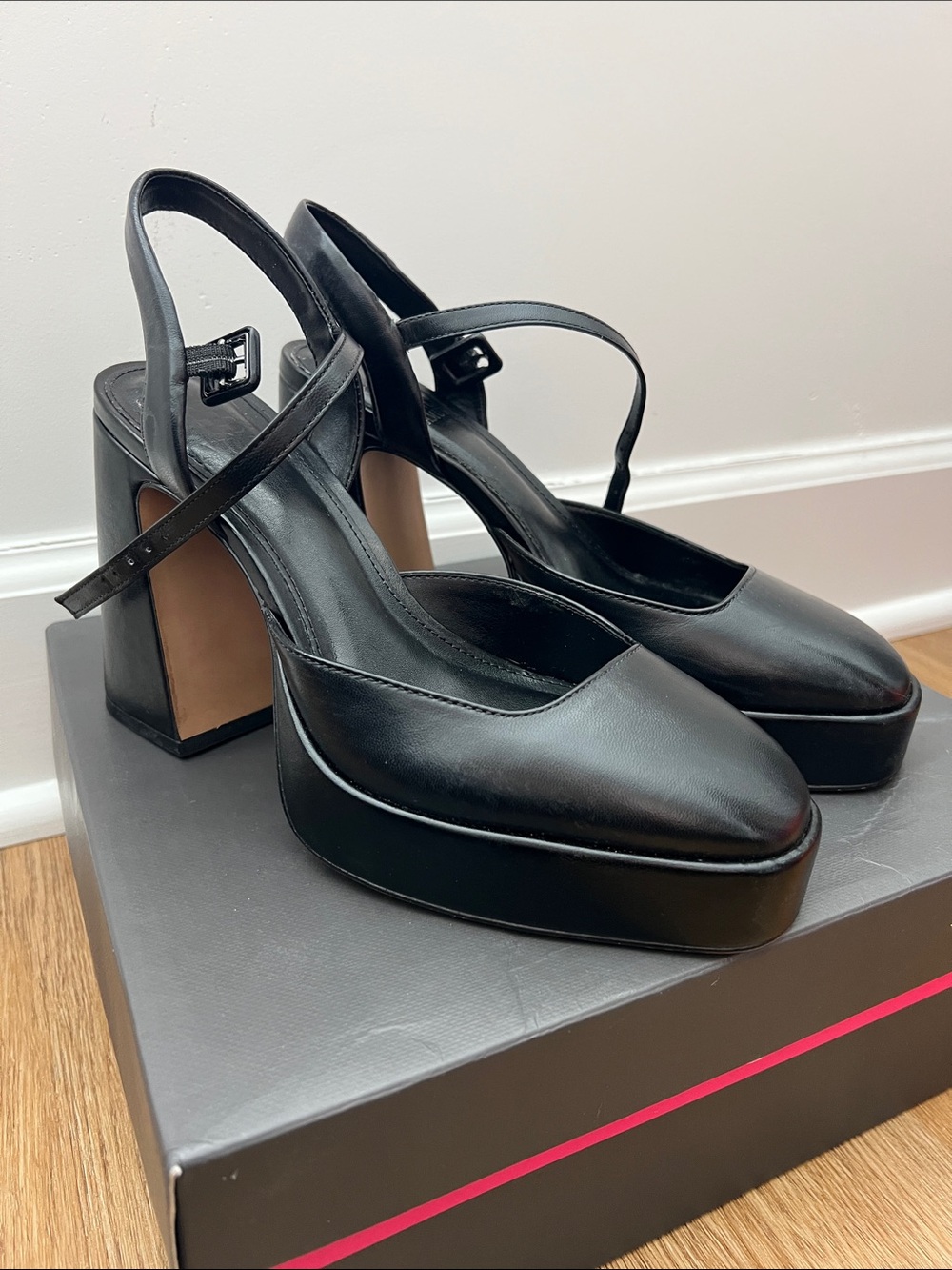 Vincent Camuto Black Block Platform Heels